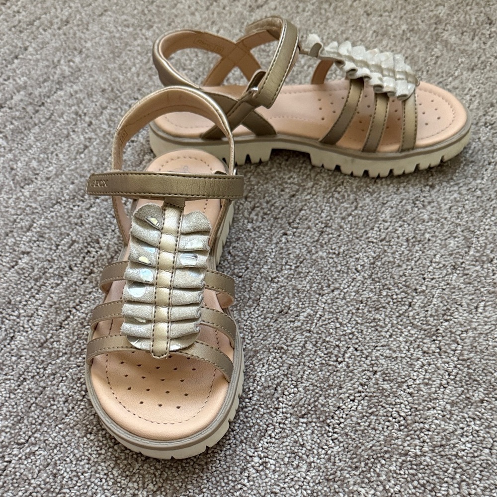 Geox silver/tan sandals size 33